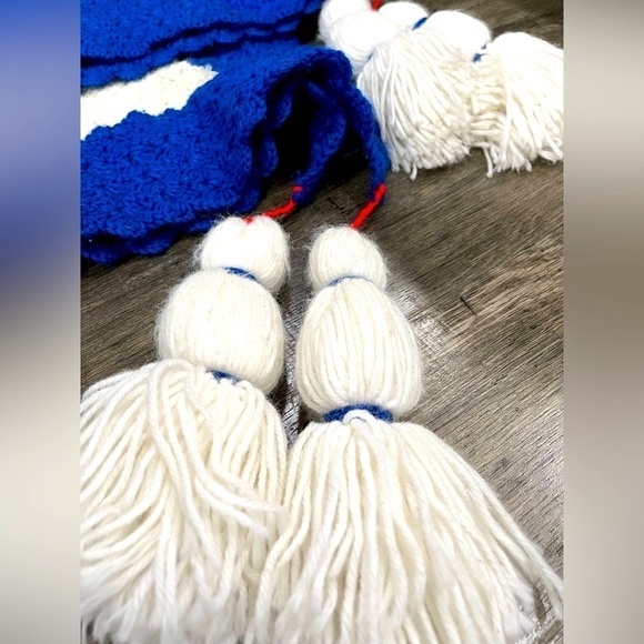 Granny square fourth of July independence day crochet large tassel blanket - Picture 6 of 7